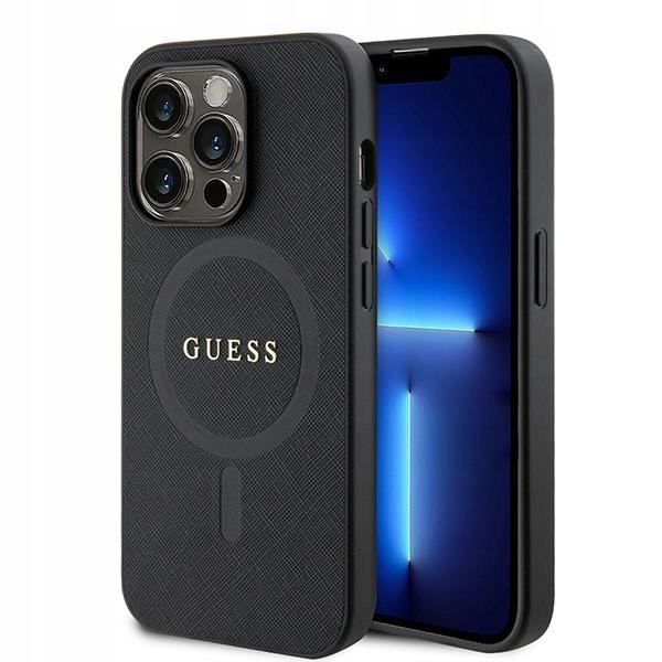 Guess etui do iPhone 15 Pro Saffiano MagSafe czarny
