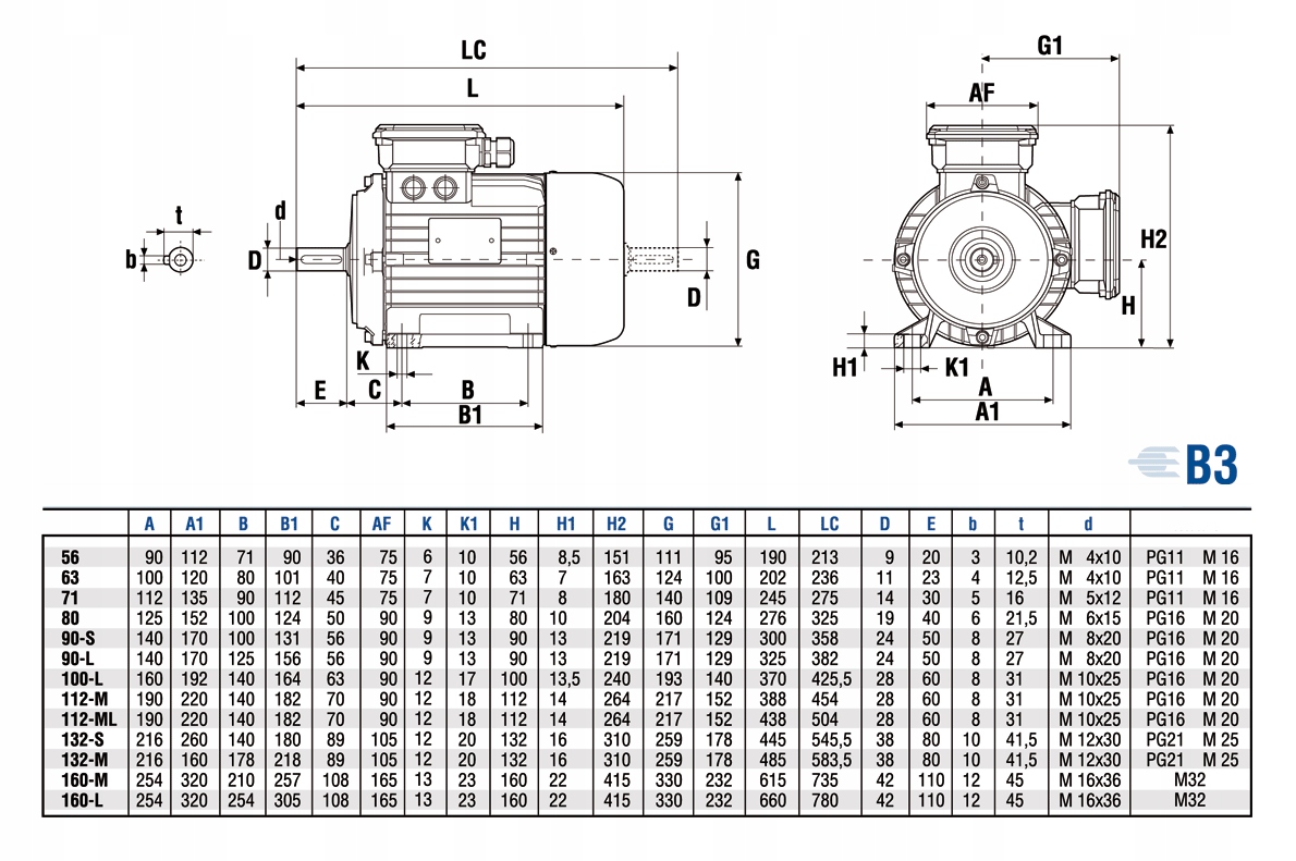 Silnik elektryczny 2,2kW 2800 obr/min. 90 B3 Model MS90L1-2 B3 2,2kw