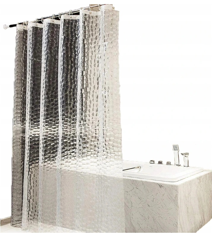 

Zasłona Prysznicowa Przezroczysta Z 12Haków 2×1,8m