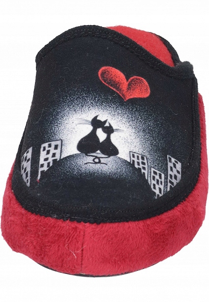 Kapcie, klapki czerwone Manitu koty 330000 Rozmiar 37