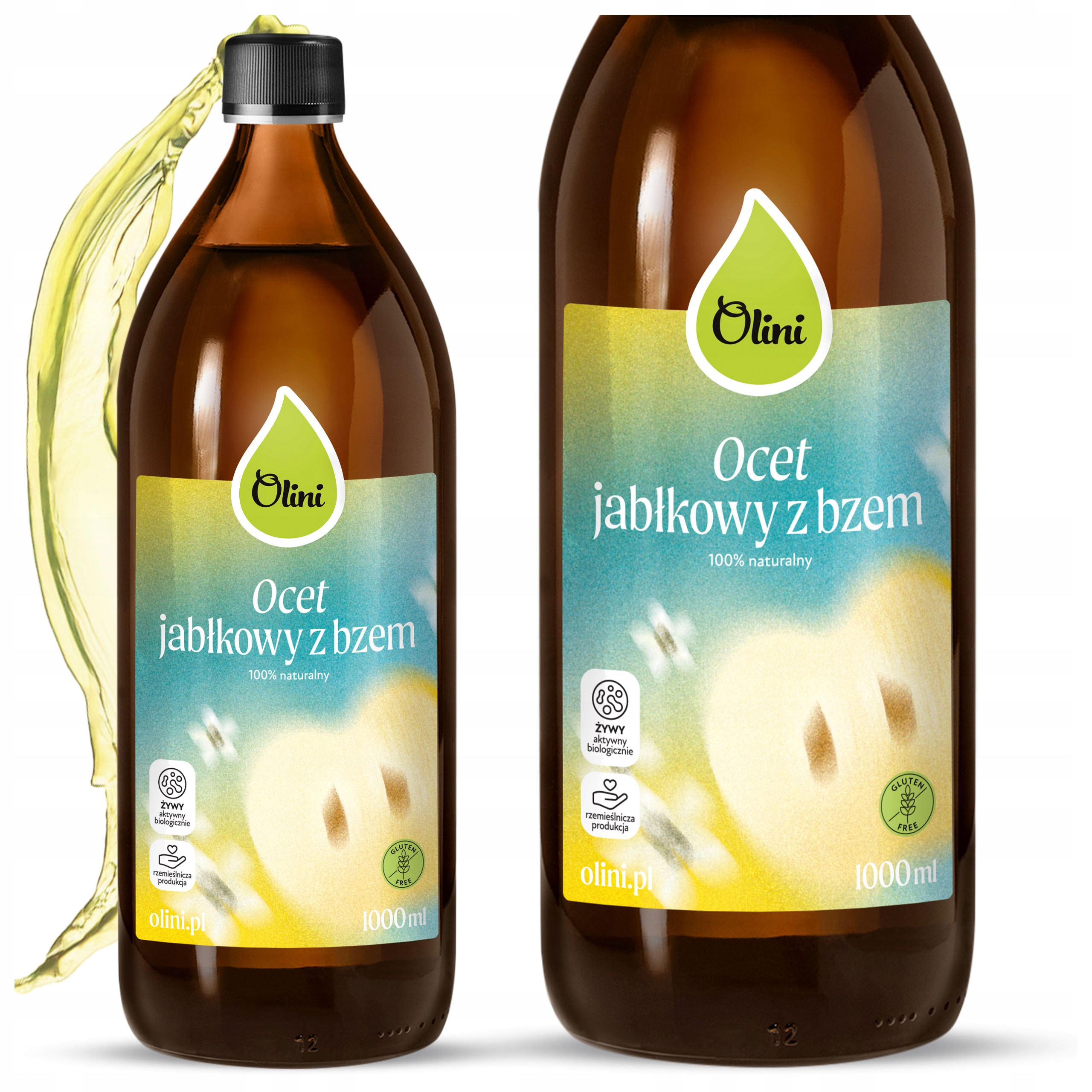 Jablečný ocet s bezovým květem Nepasterizovaný Snižuje chuť k jídlu Olini