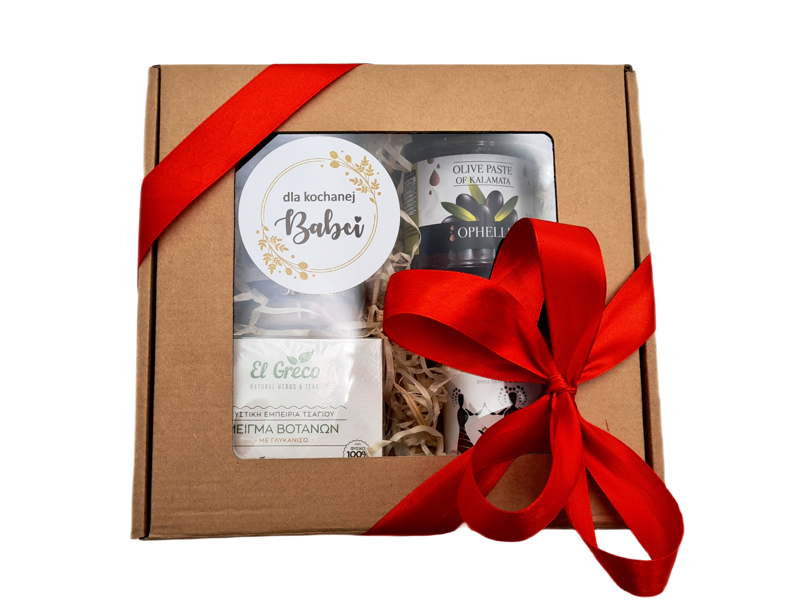 Levně Dárková sada pro Babičku košík s přírodními řeckými výrobky