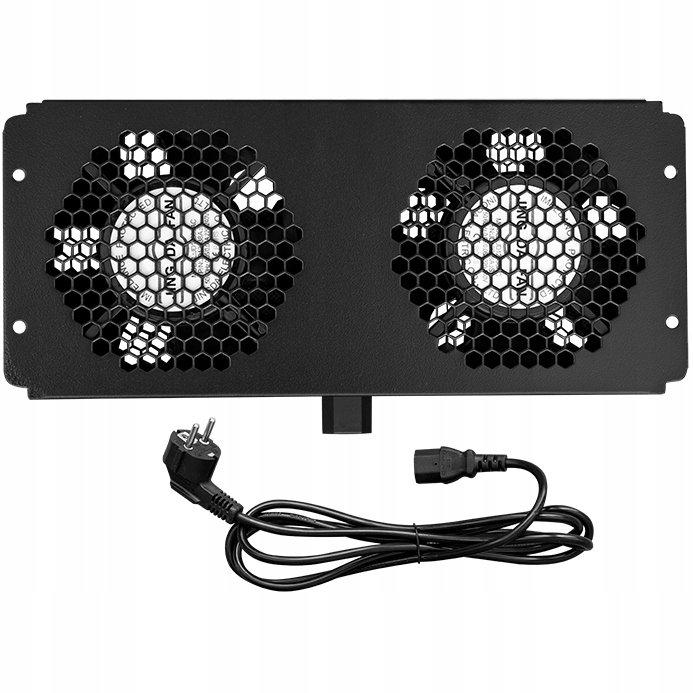 Panel Wentylacyjny Podsufitowy 2x Wentylator do Szaf Rack 19'' Toten czarny