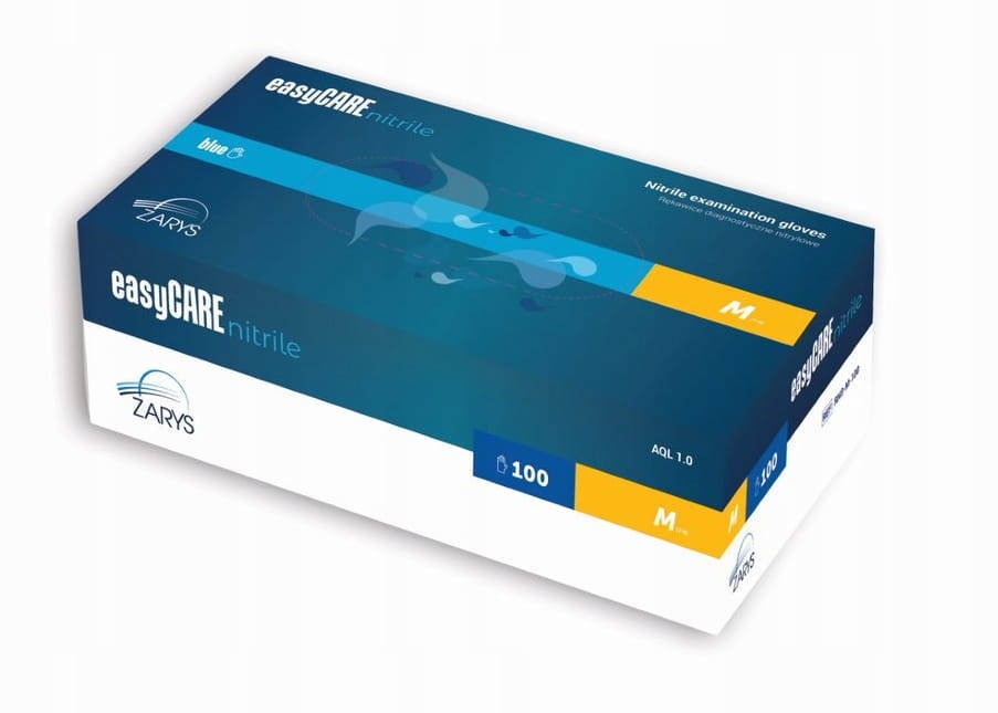 

Rękawice nitrylowe bezpudrowe easyCare 100 Szt M