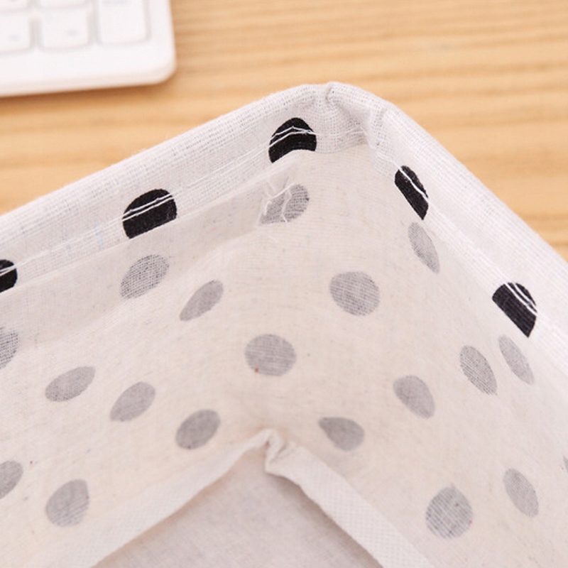 POJEMNIK KOSZYCZEK Do Przechowywania Płócienny BIAŁY w Czarne Kropki Szerokość mebla 15 cm