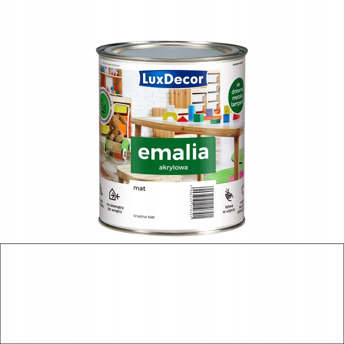 Luxdecor Emalia Akrylowa Śnieżna Biel Mat 0,4L