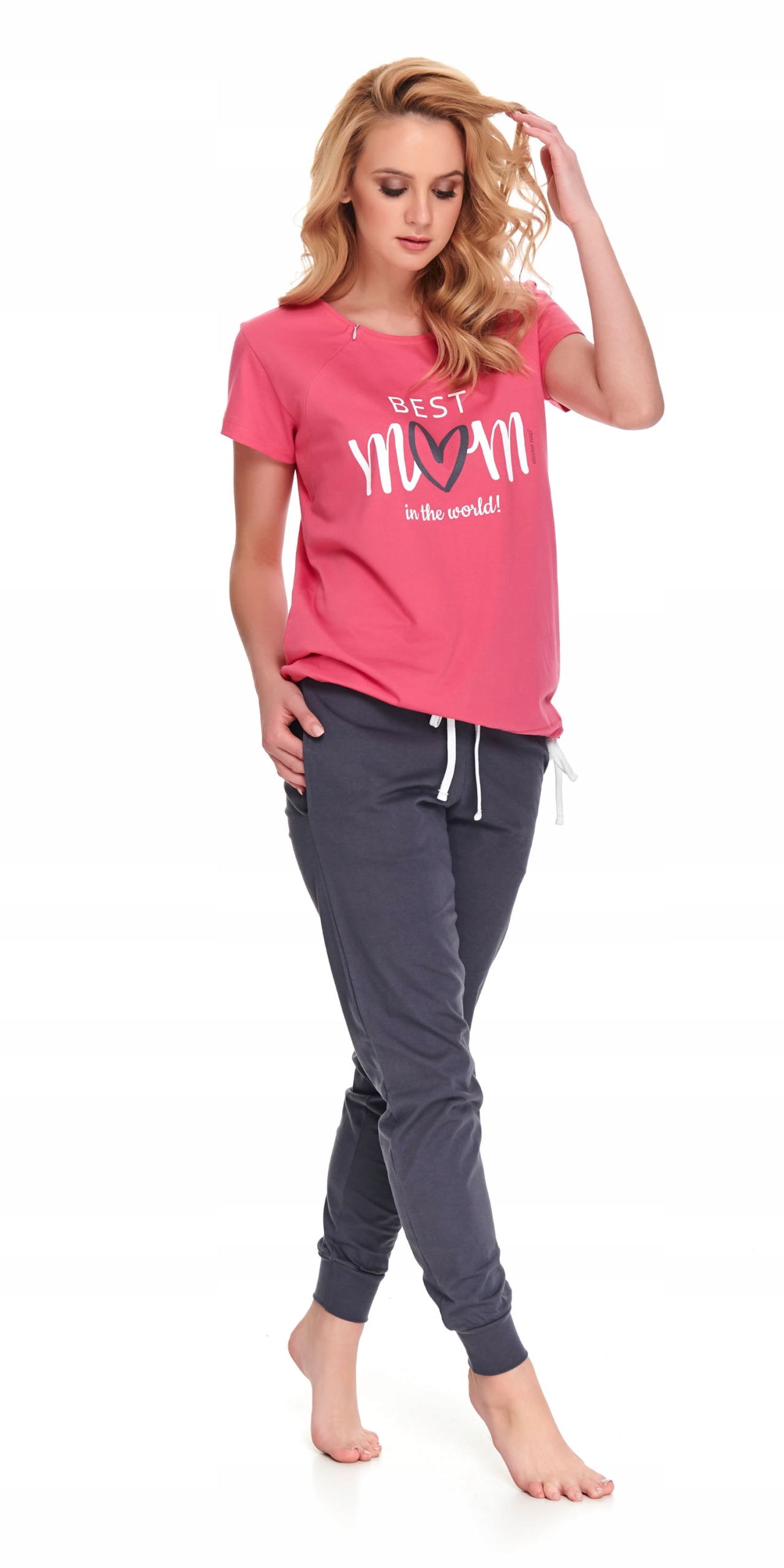 Piżama damska do karmienia DOCTOR NAP 9901 róż XL Rozmiar XL