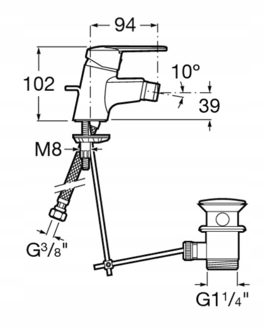 Bateria bidetowa Roca Victoria chrom EAN (GTIN) 8414329768114
