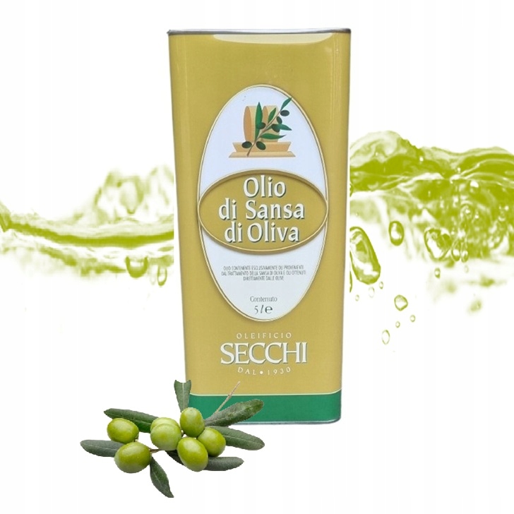 Italský olivový olej z výlisků Pomace Sansa Secchi 5 l Ideální pro smažení Čerstvé