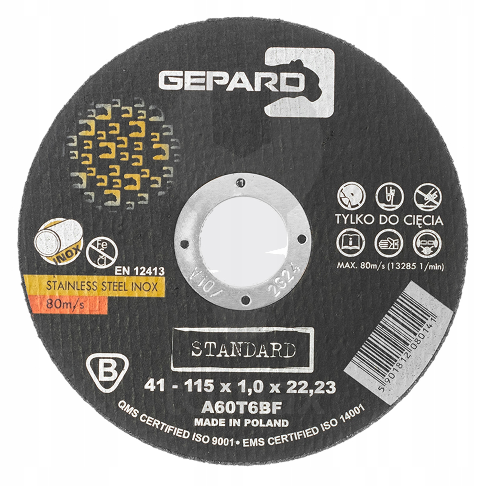 

Tarcza do metalu 41 99A 115x1,0x22 Inox Gepard Sta