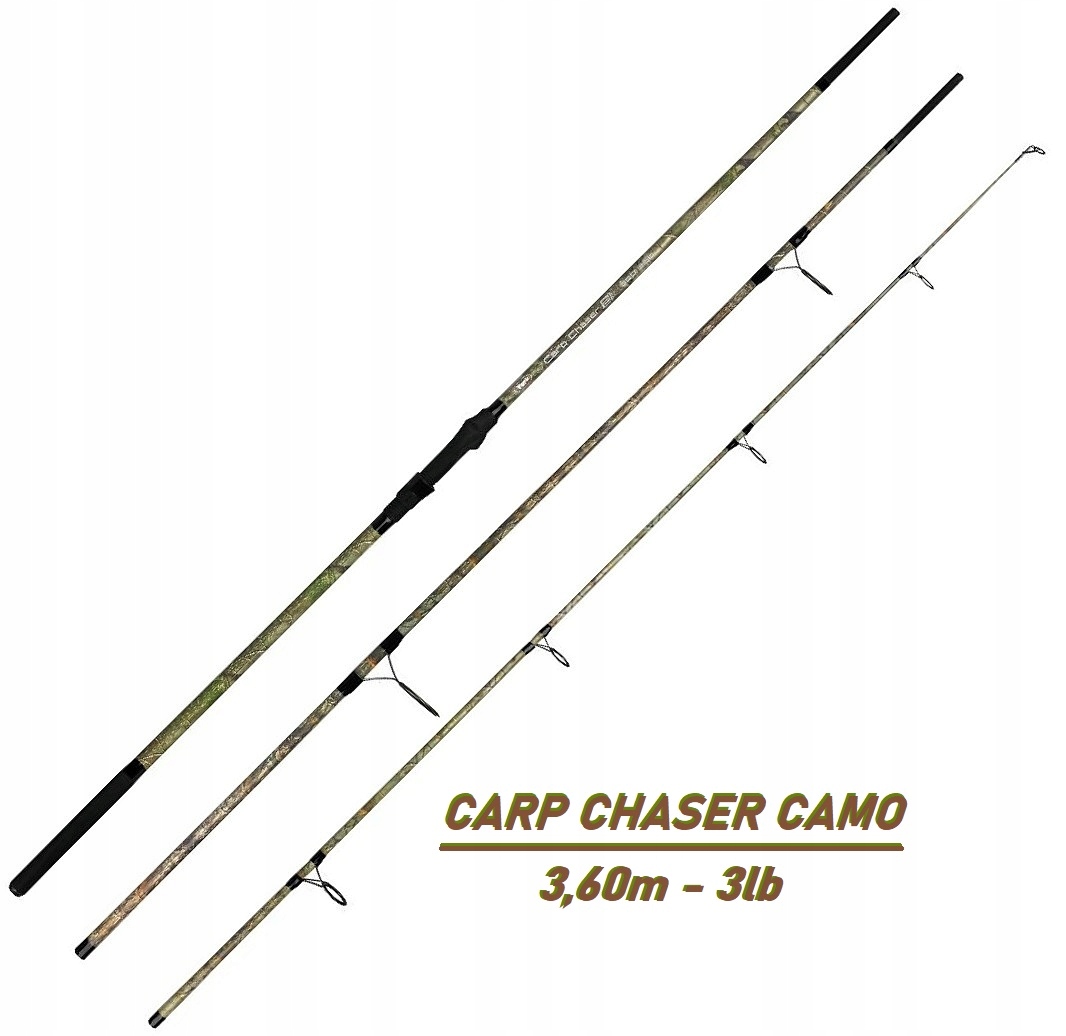 WĘDZISKO KARPIOWE 3 elementowe CAMO CARP CHASER 3,6 m / 3,0 lb
