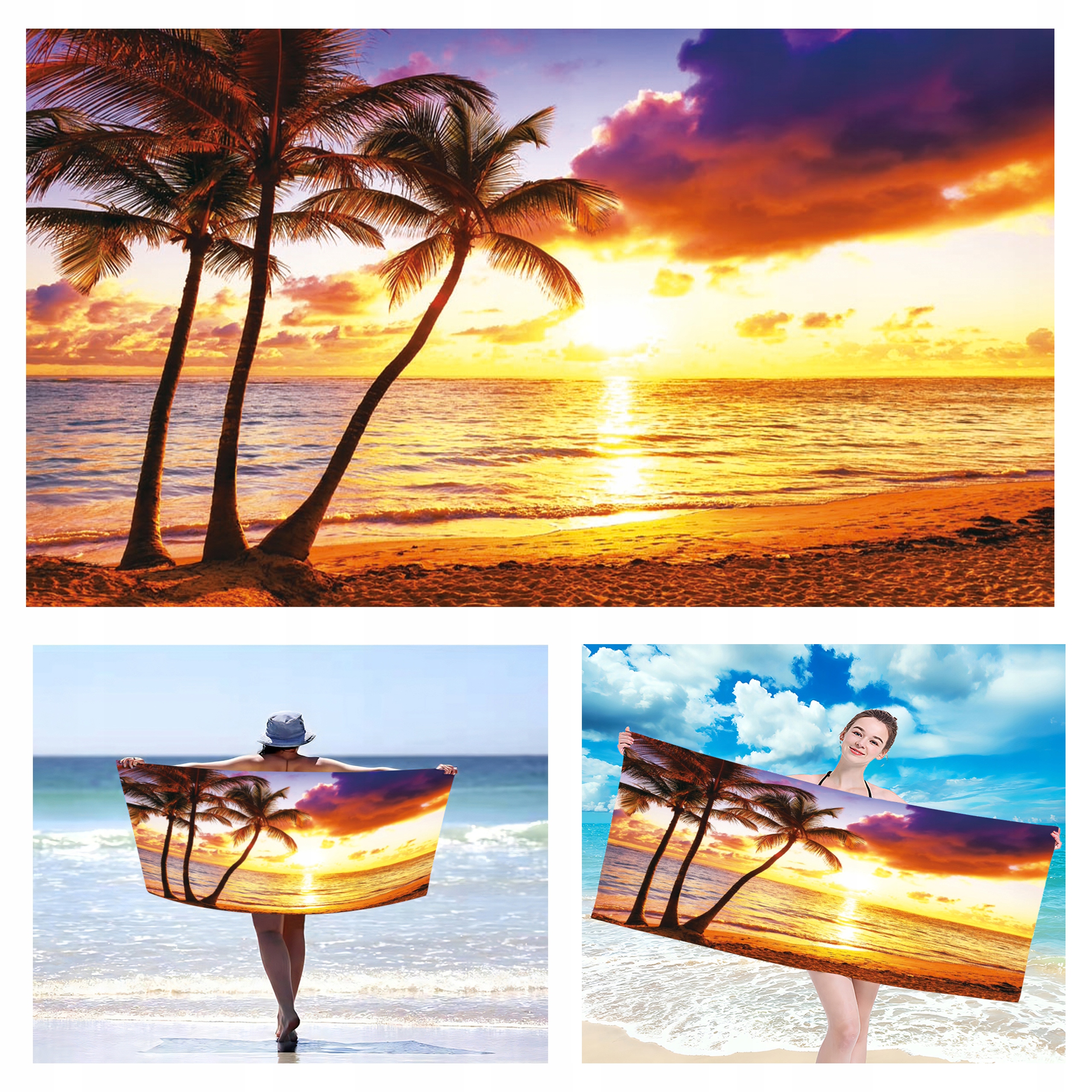 DUŻY RĘCZNIK PLAŻOWY 100x180cm KĄPIELOWY XXL LATO WZORY 2024