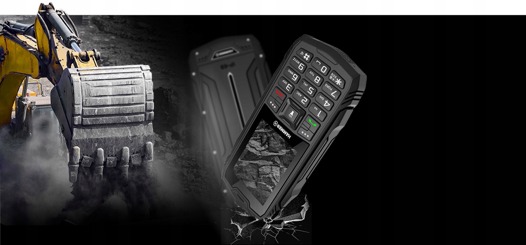 Telefon HAMMER Rock MOCNY, WYTRZYMAŁY, WODOODPORNY IP68, OKAZJA Słuchawki w komplecie nie