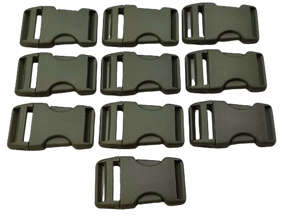 Klamra zatrzaskowa plastikowa 25 mm do paska 10 szt oliwka