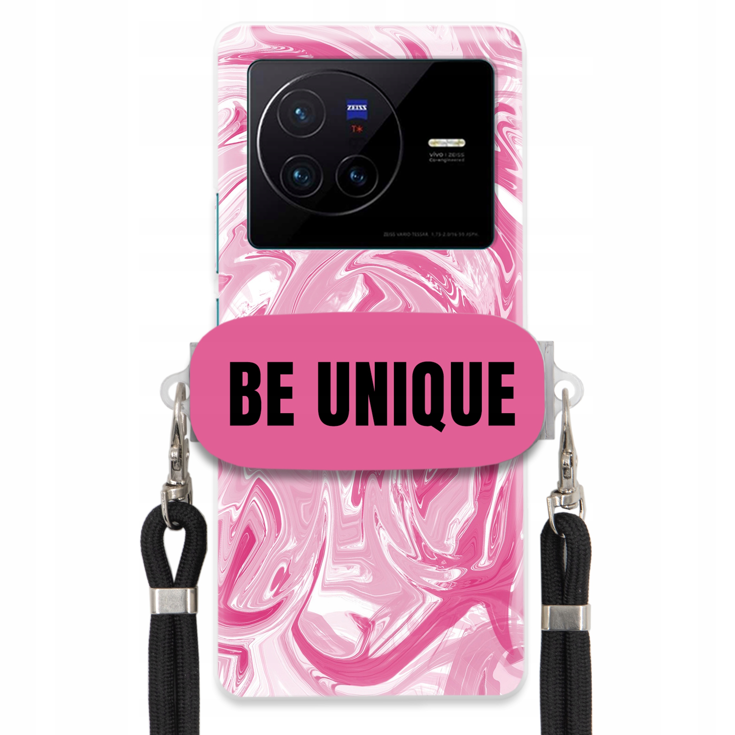 pouzdro na Vivo X80 Pouzdro Uchyt Šňůra Černá Růže Mramor Unique