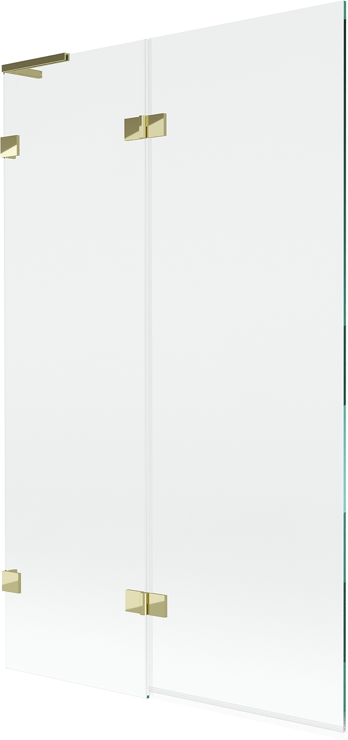 Mexen Lunar L vanová stěna 2-křídlová levá 110 x 150 cm, průhledná, zlatá