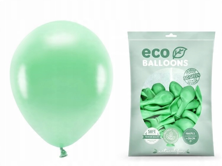 

Balony miętowe Eco 26cm Urodziny metalizowane 100x
