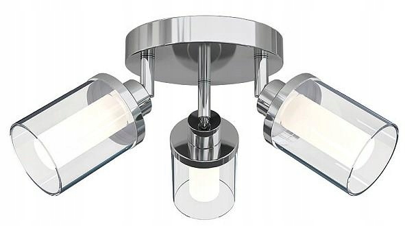 Stropná lampa Vista Strieborné sklenené tienidlo 3xG9 Závesná lampa do izby Dom