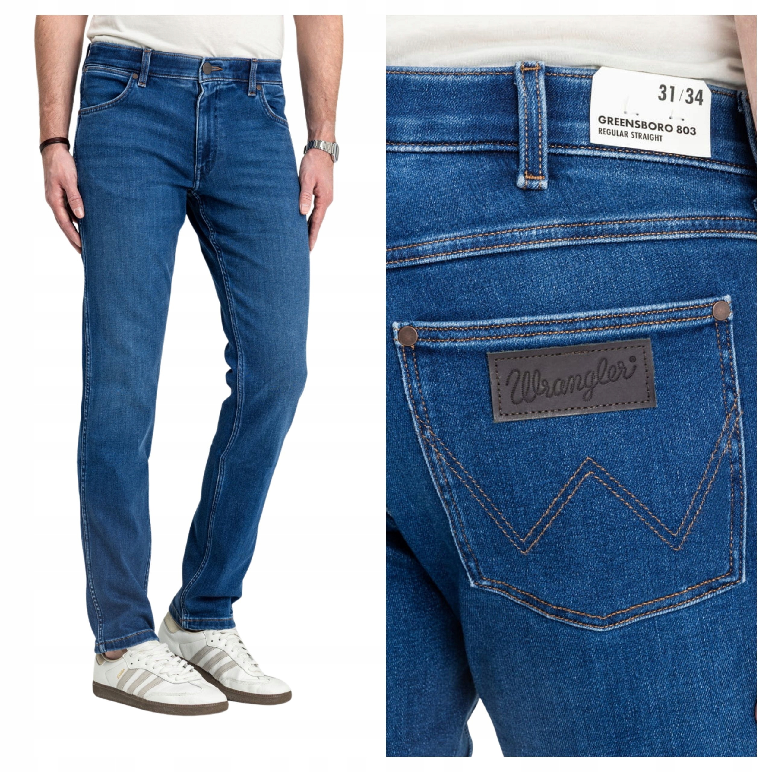 Pánské džínové kalhoty Wrangler Greensboro Jednoduché klasické džíny W44 L34