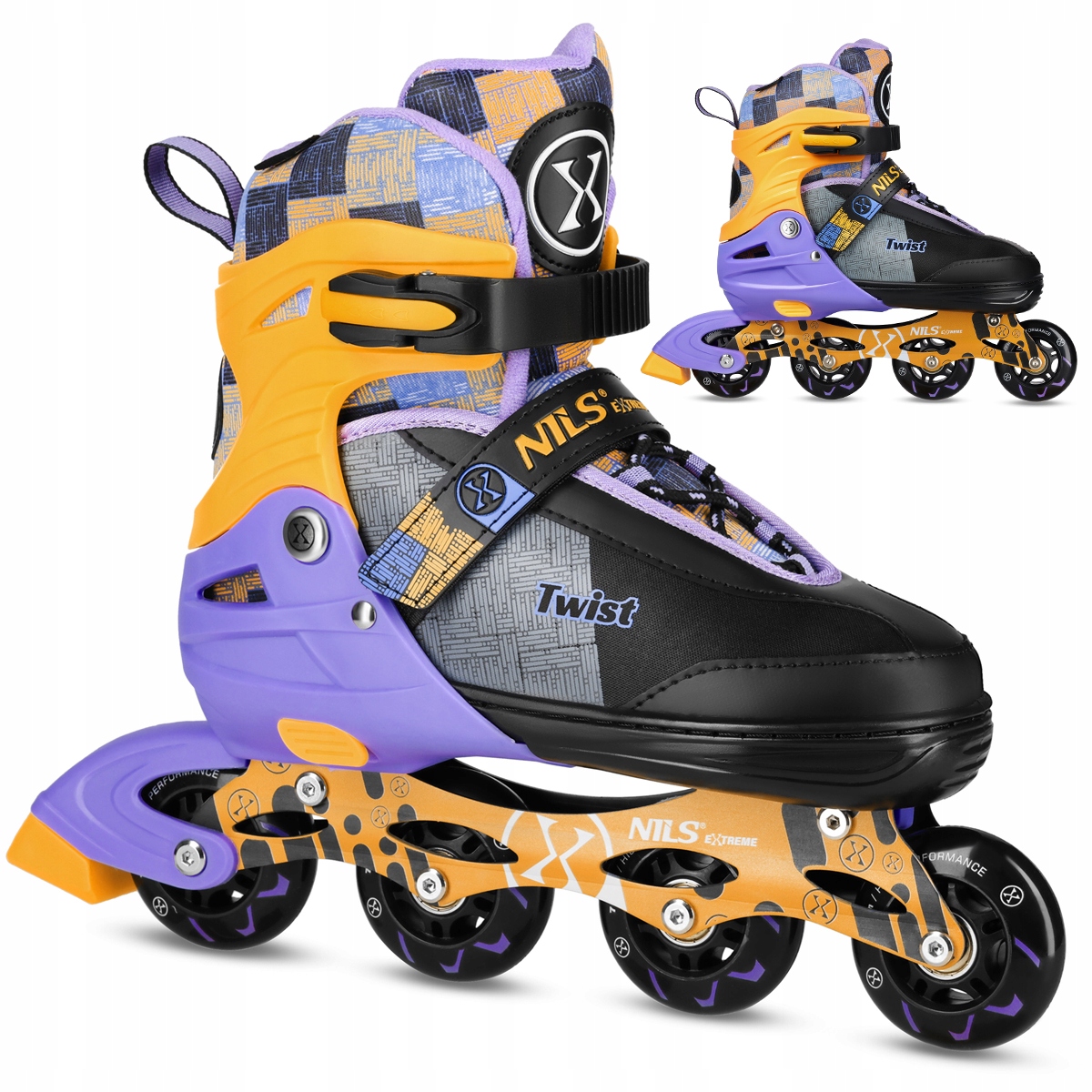 Kolečkové Brusle Nastavitelné Brusle 2V1 Pro Mládež Pro Děti I Dospělé, Kaučukové