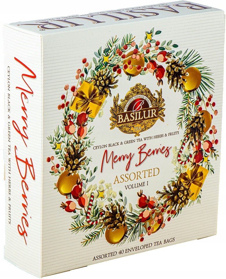 Levně Sada čajů 4 Vánoční Příchutě sáčky Dárek bílá Basilur 40 ks