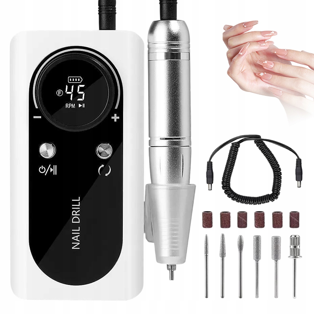 Bruska Na Nehty Manikúra Pedikúra Sada S LCD Displejem Praktická