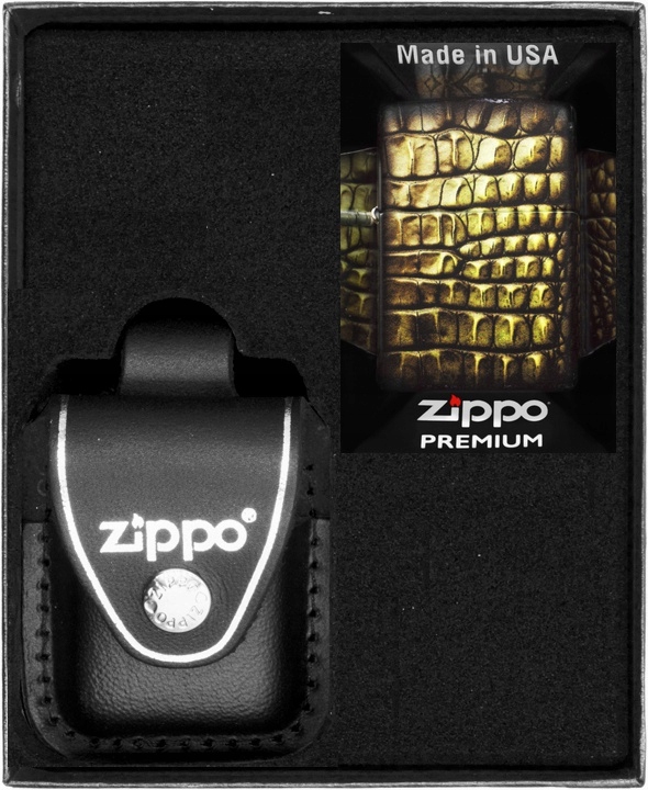 Sada Zippo Zapalovač Alligator Skin Design Dárkový No3