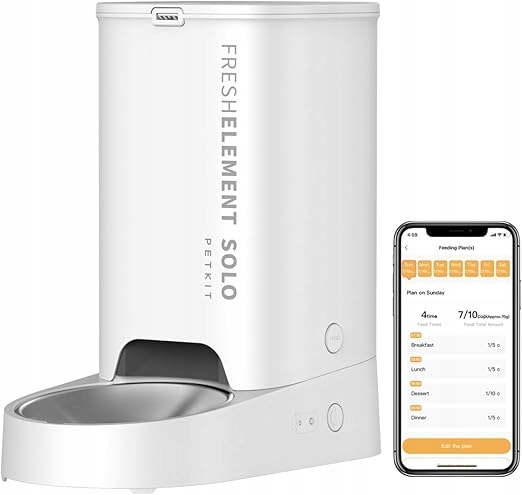 Petkit Automatyczny Dozownik Karmy dla Kotów i Psów, 2.4G WiFi, 3L