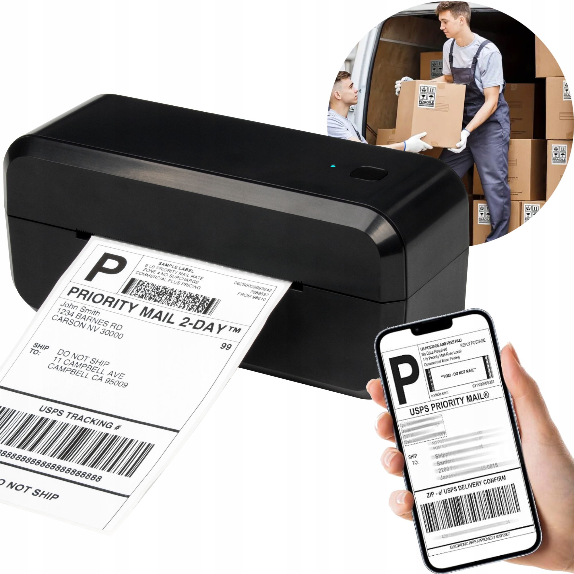 Tepelná tlačiareň štítkov Phomemo 243BT Usb Bluetooth kuriérska