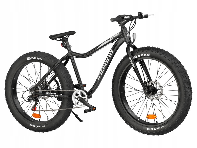 Rower górski Mtb Indiana Fat Bike 7 biegów 26 cali męski Czarny
