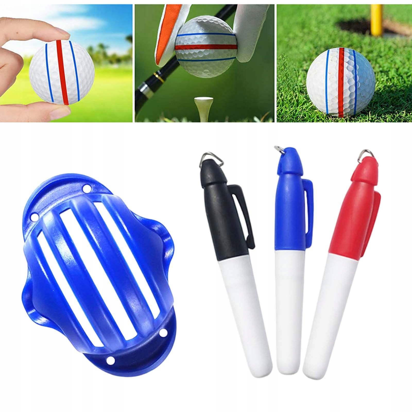 Golf Ball Alignment Marker, Line Blue with 3 pen EAN (GTIN) 4054364996543