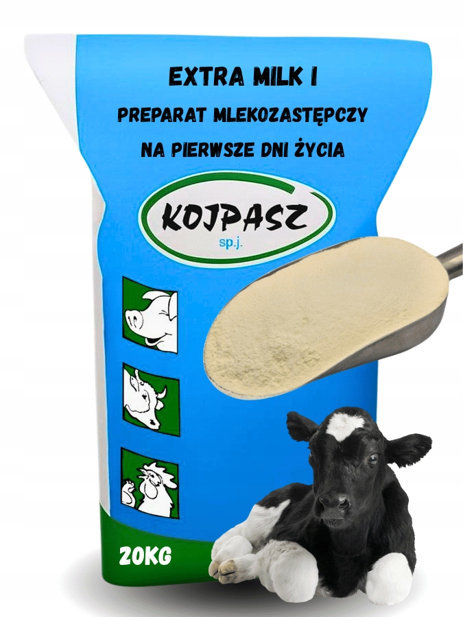 Preparat Mlekozastępczy Dla Cieląt Extra Milk I 20KG Kojpasz Bez Gmo
