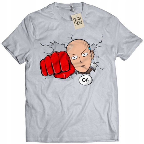

Koszulka Saitama One Punch Man szara S