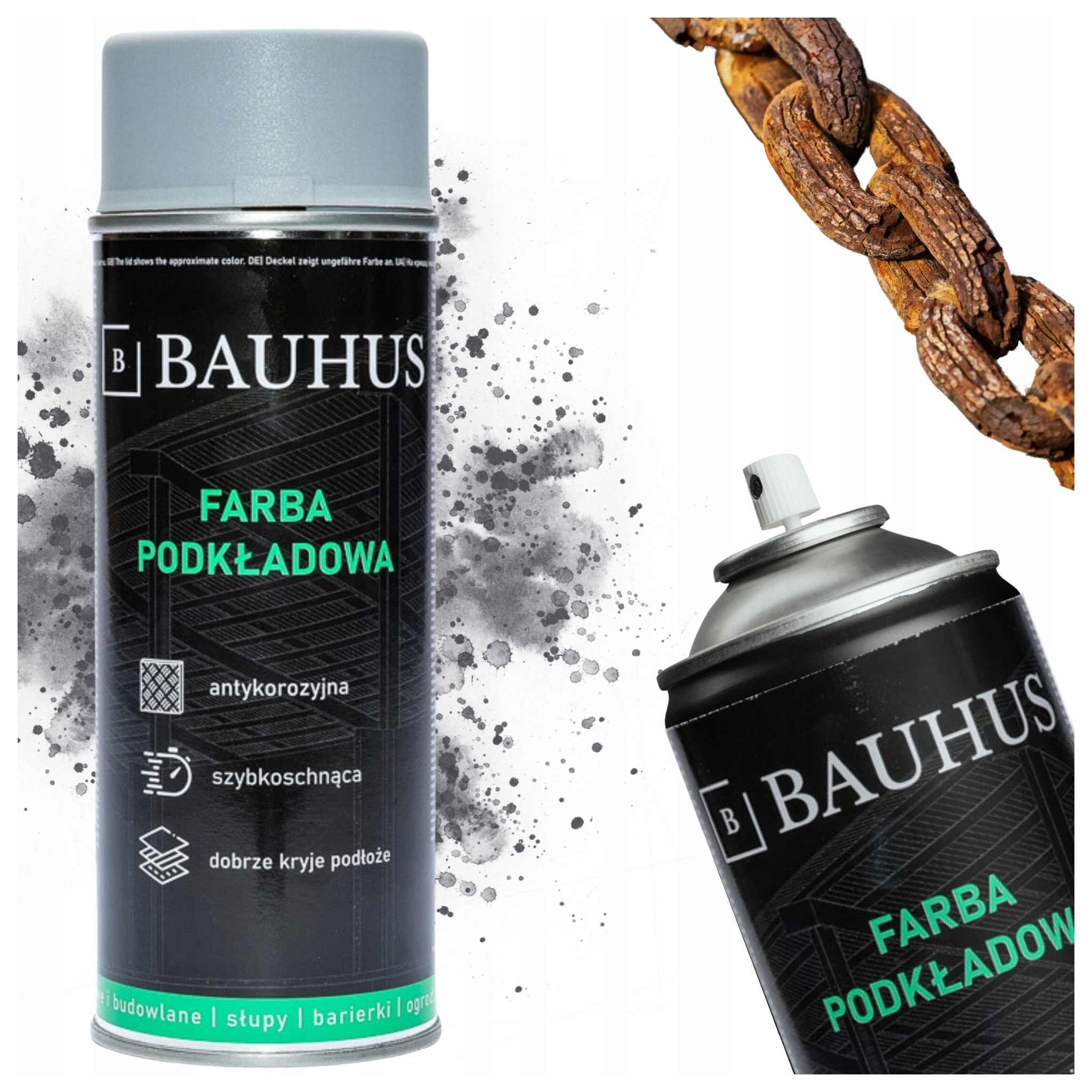 Farba podkładowa spray Przeciw Rdzy Korozji 400ml Ral 7040 Antykorozyjna