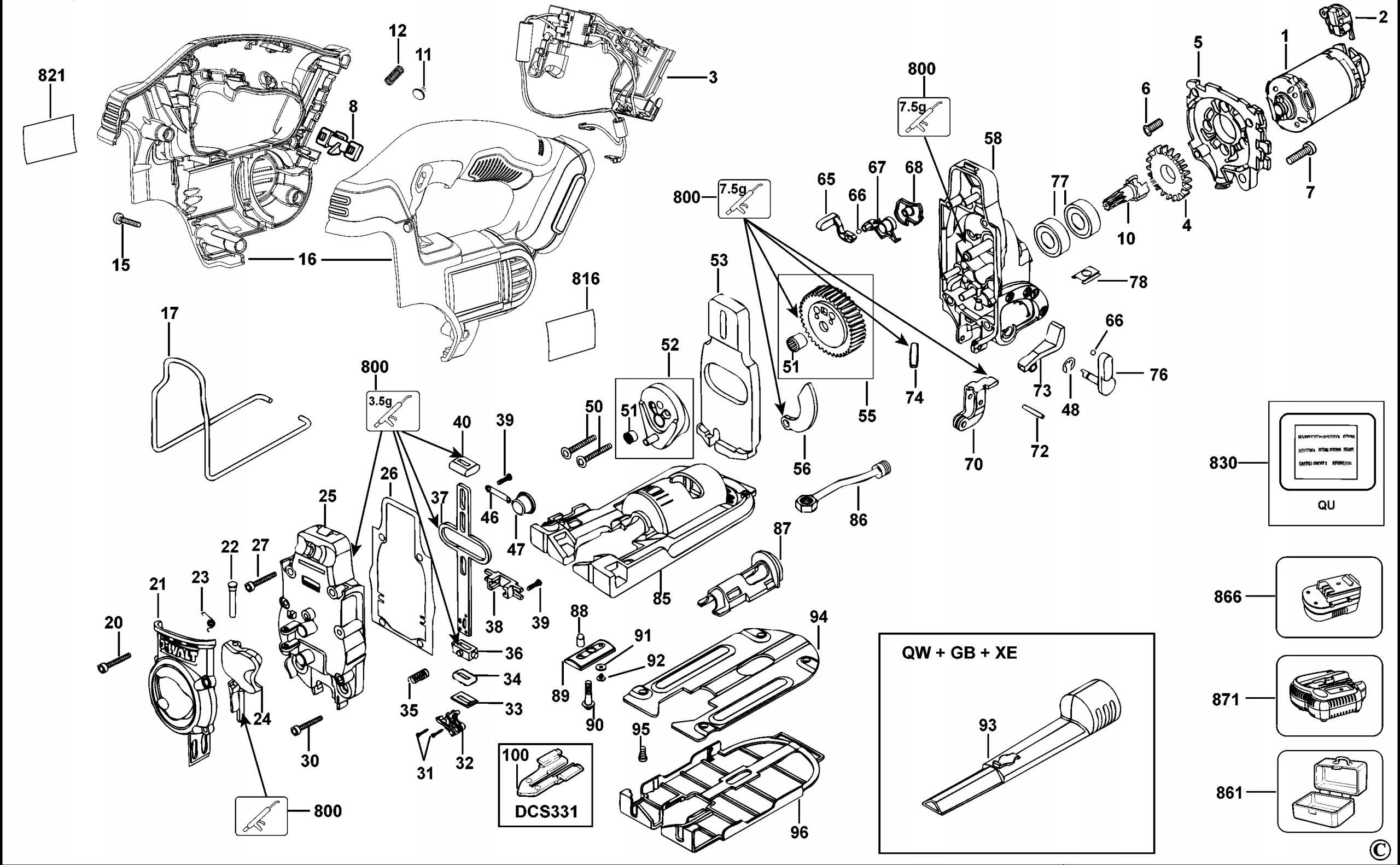 DEWALT 581268-00 PODSTAWA DO DCS331 Rodzaj obudowa