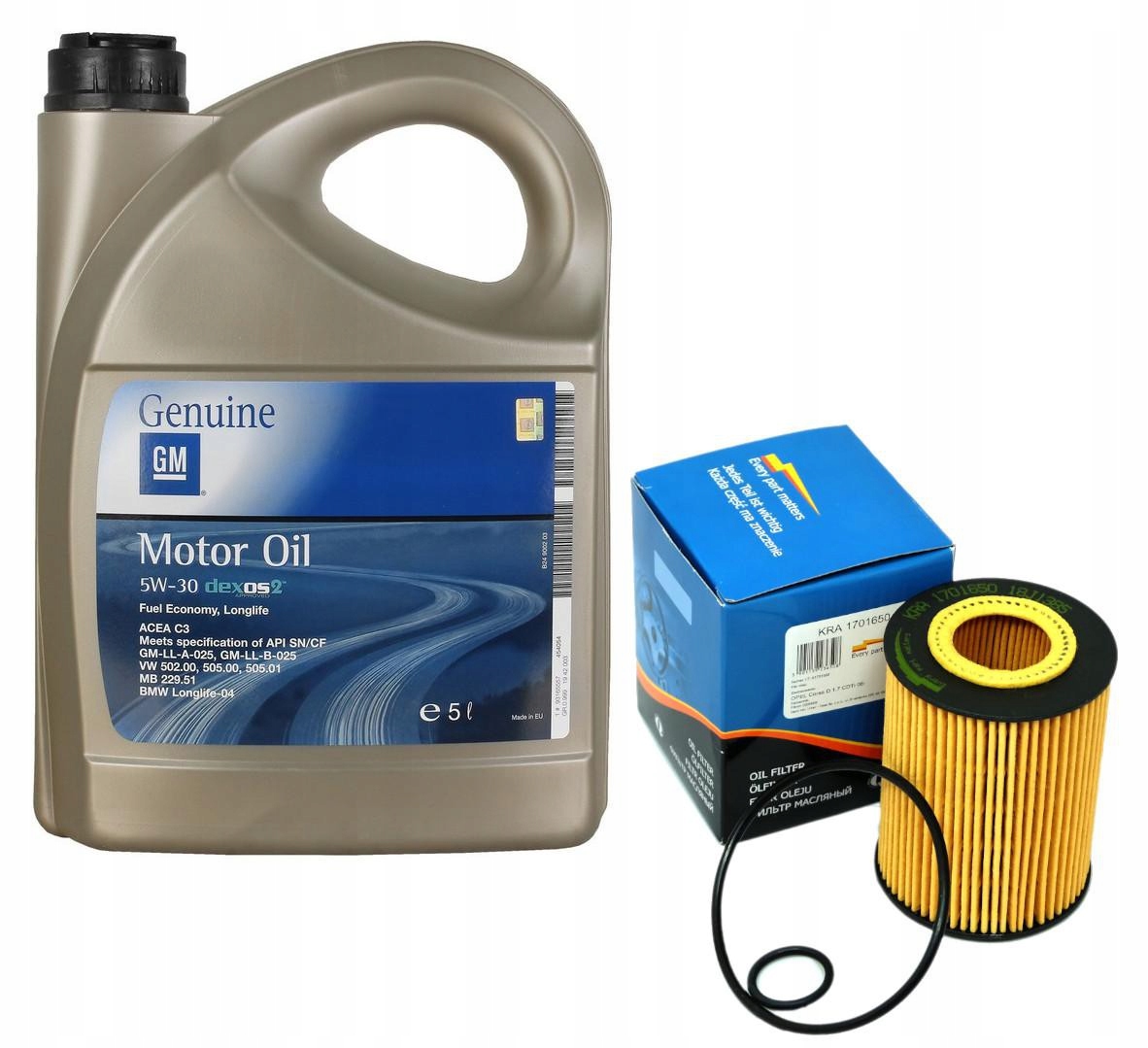 Olej 5W30 Gm Filtr oe648/8 Chevrolet Opel 1,7 Cdti