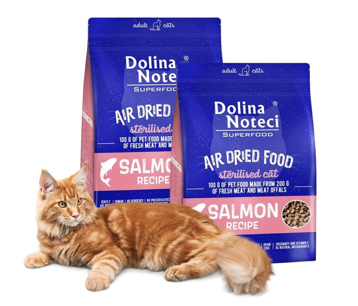 Levně Dolina Noteci Superfood losos krmivo pro kočky po sterilizaci 2 x 1 kg