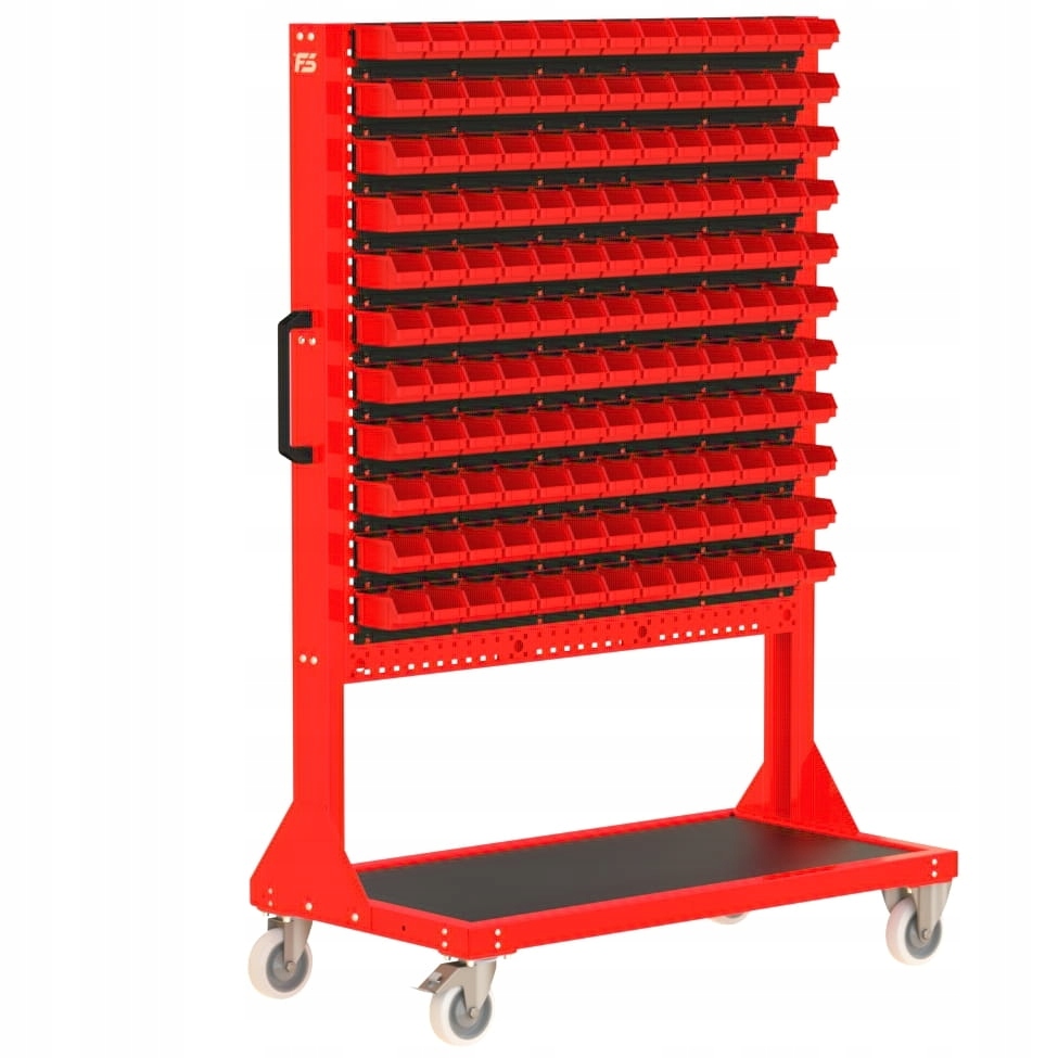 Stojak Narzędziowy w zestawie z pojemnikami Kolor czerwony