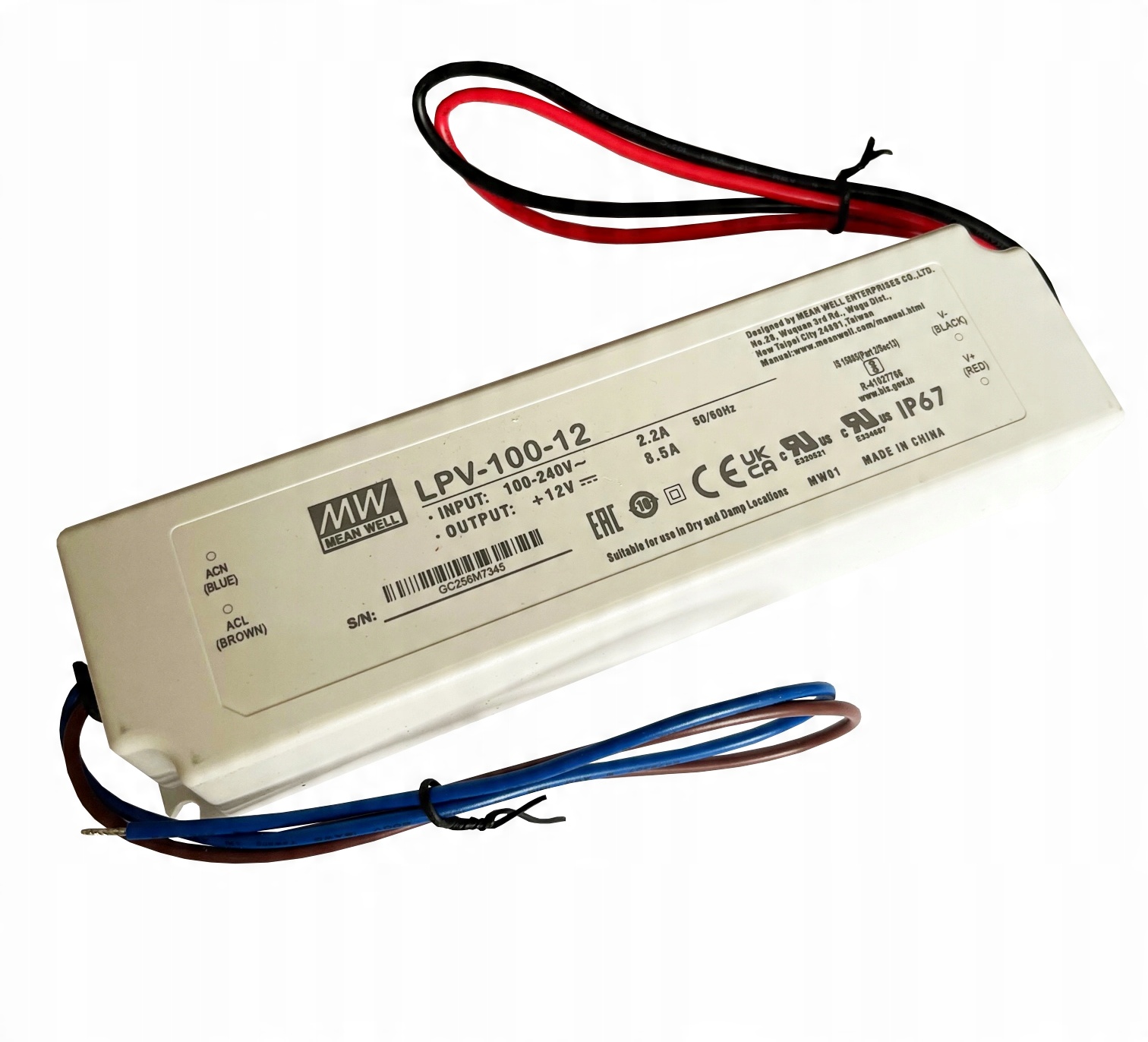 

Zasilacz wodoszczelny Mean Well 100W IP67 12V