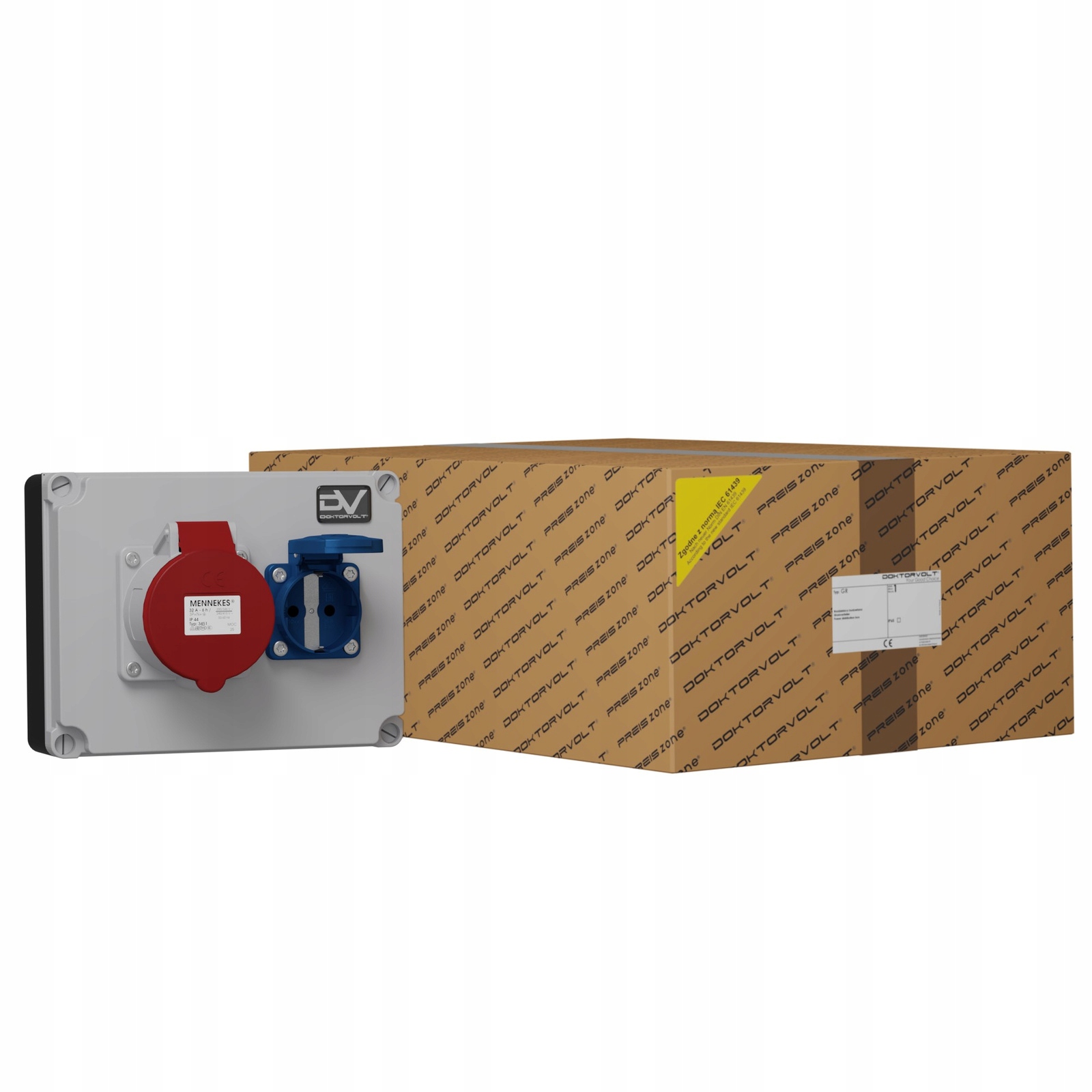 Stavební rozvaděč Wdd 1x32A 1x230V Schuko Mennekes Doktorvolt 6343