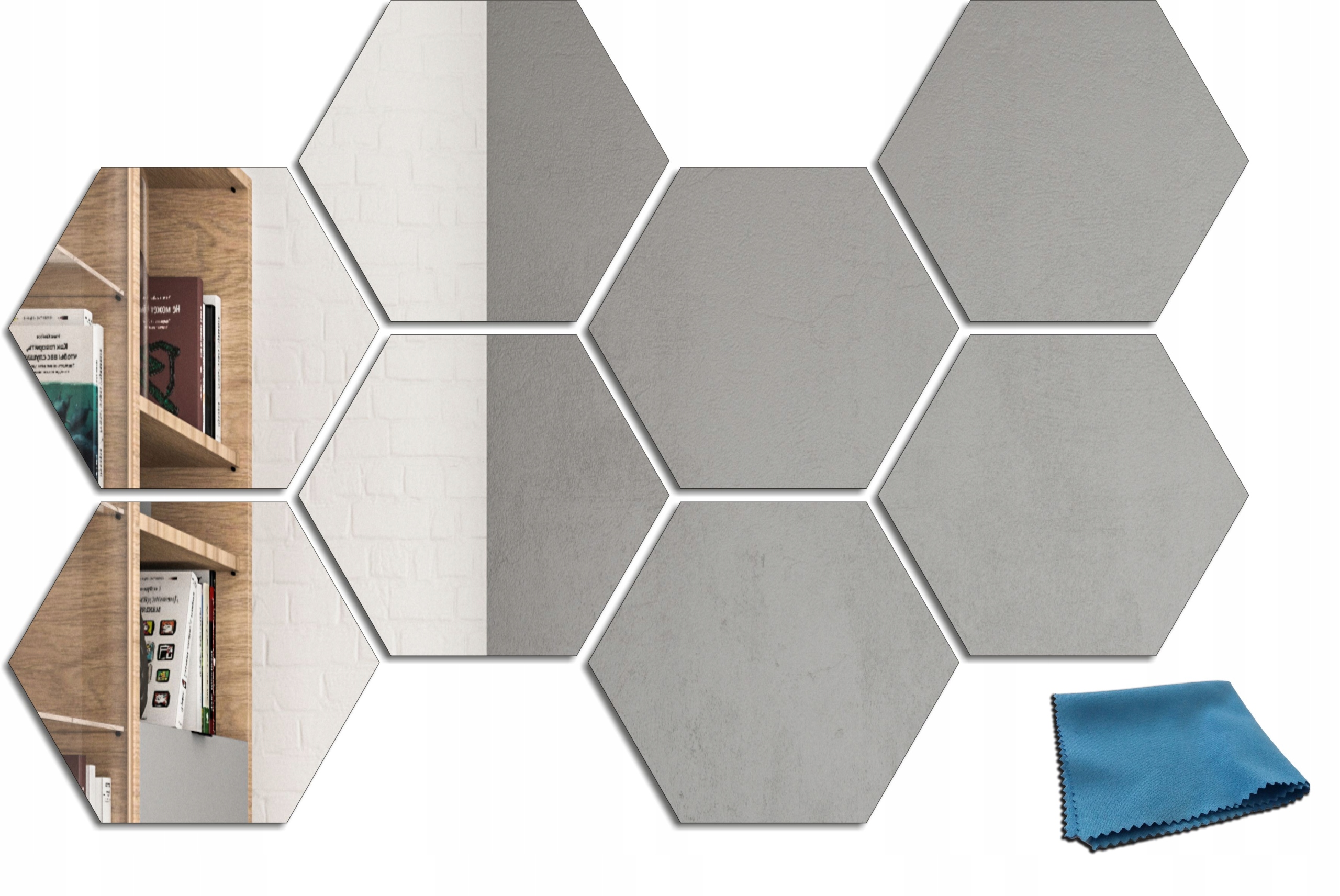 

Lustro dekoracyjne Hexagon 27x23cm 8 szt L6