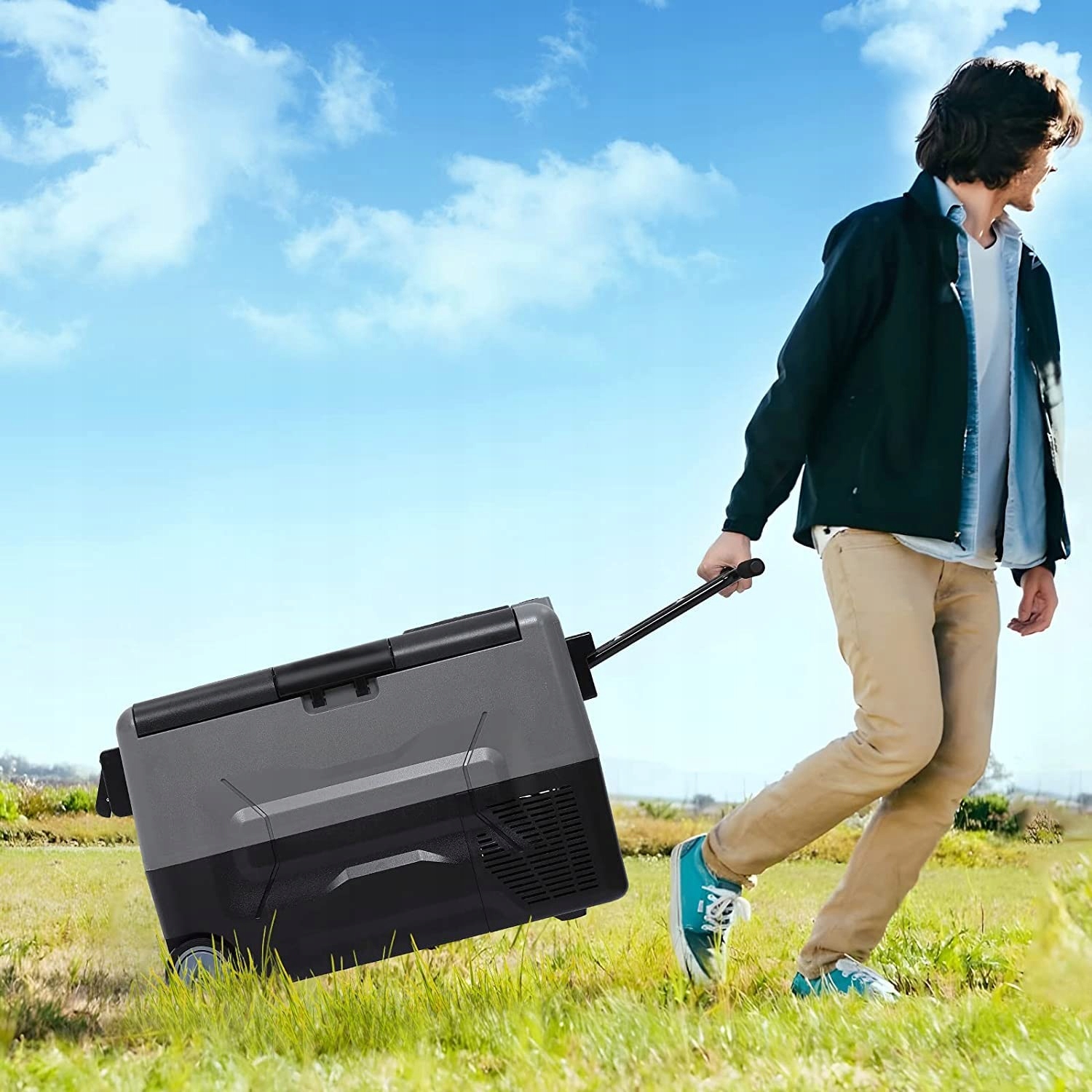 Lodówka Samochodowa 55L Dwustrefowa 2w1 Kompresorowa 12/24V 230V Dual Zone Moc 12 W