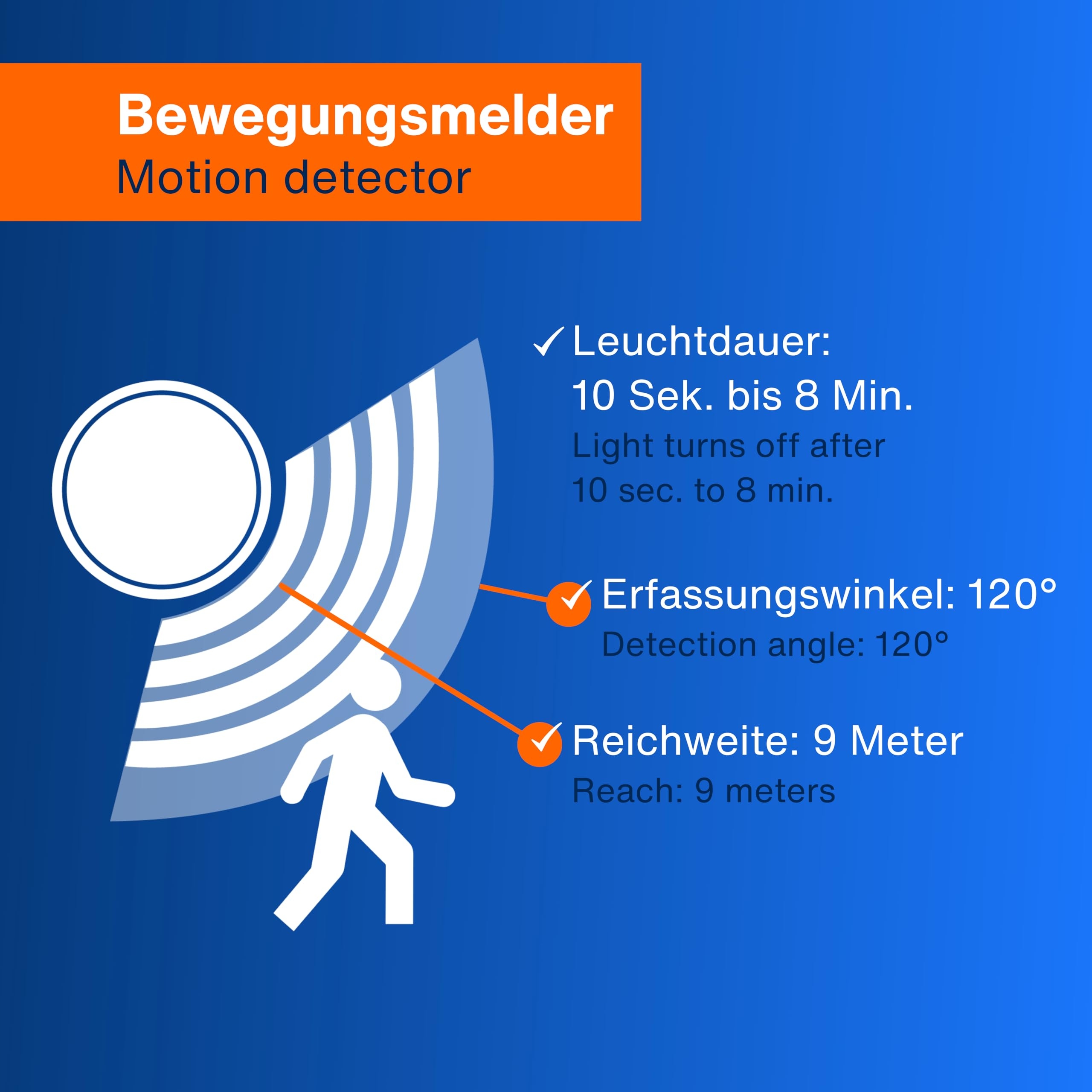 Lampa Zewnętrzna Ścienna LED Czujnik Ruchu 30W 2550lm IP44 Srebrna REV — miniatura 4
