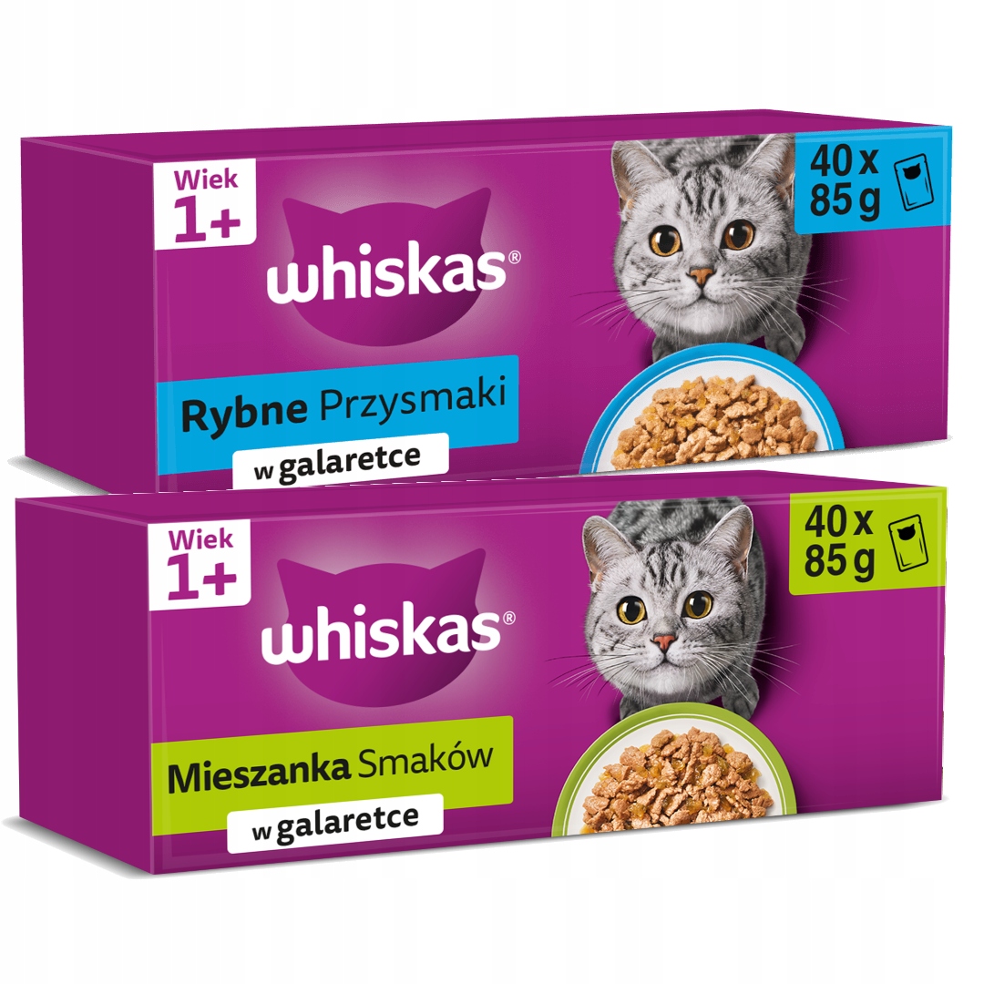 Whiskas Rybne Przysmaki I Mieszanka Smaków 80x85g Mokra Karma Dla Kota