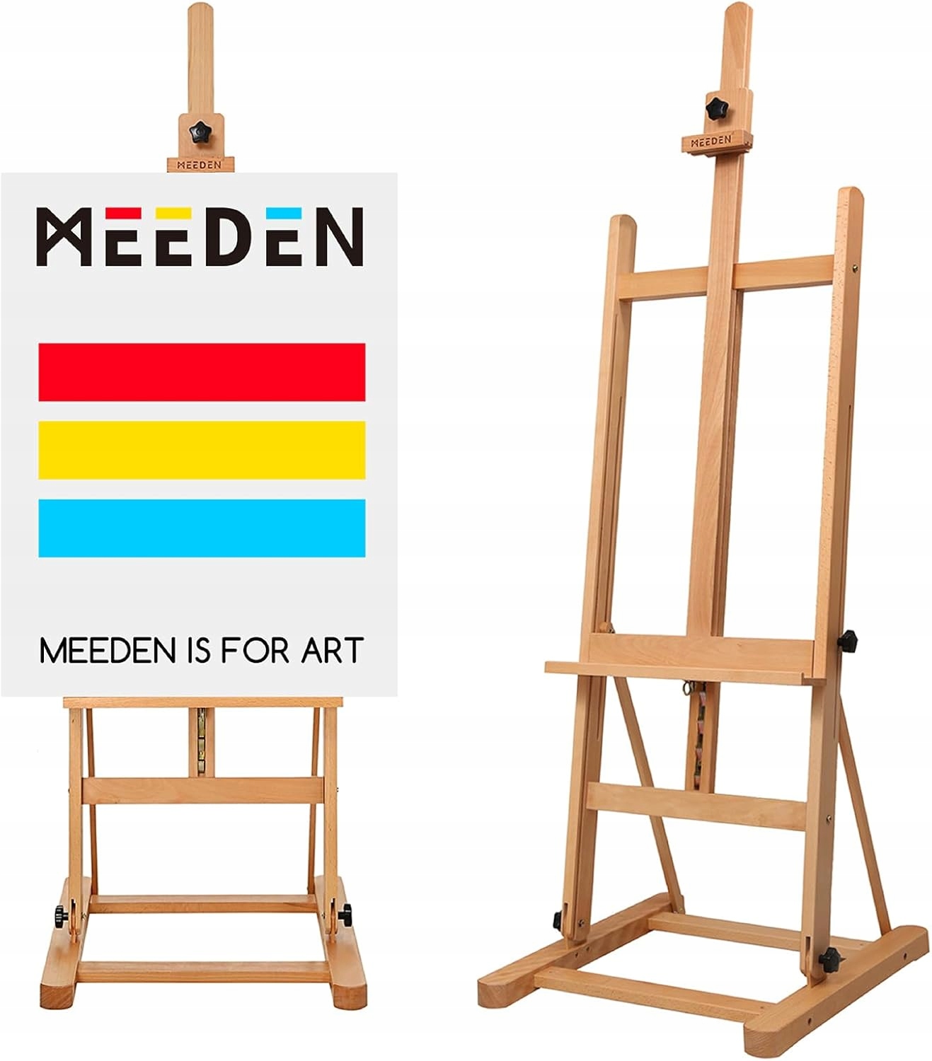 Meeden stojan H-Frame, střední, bukový, nastavitelný, na plátna do 45 cm