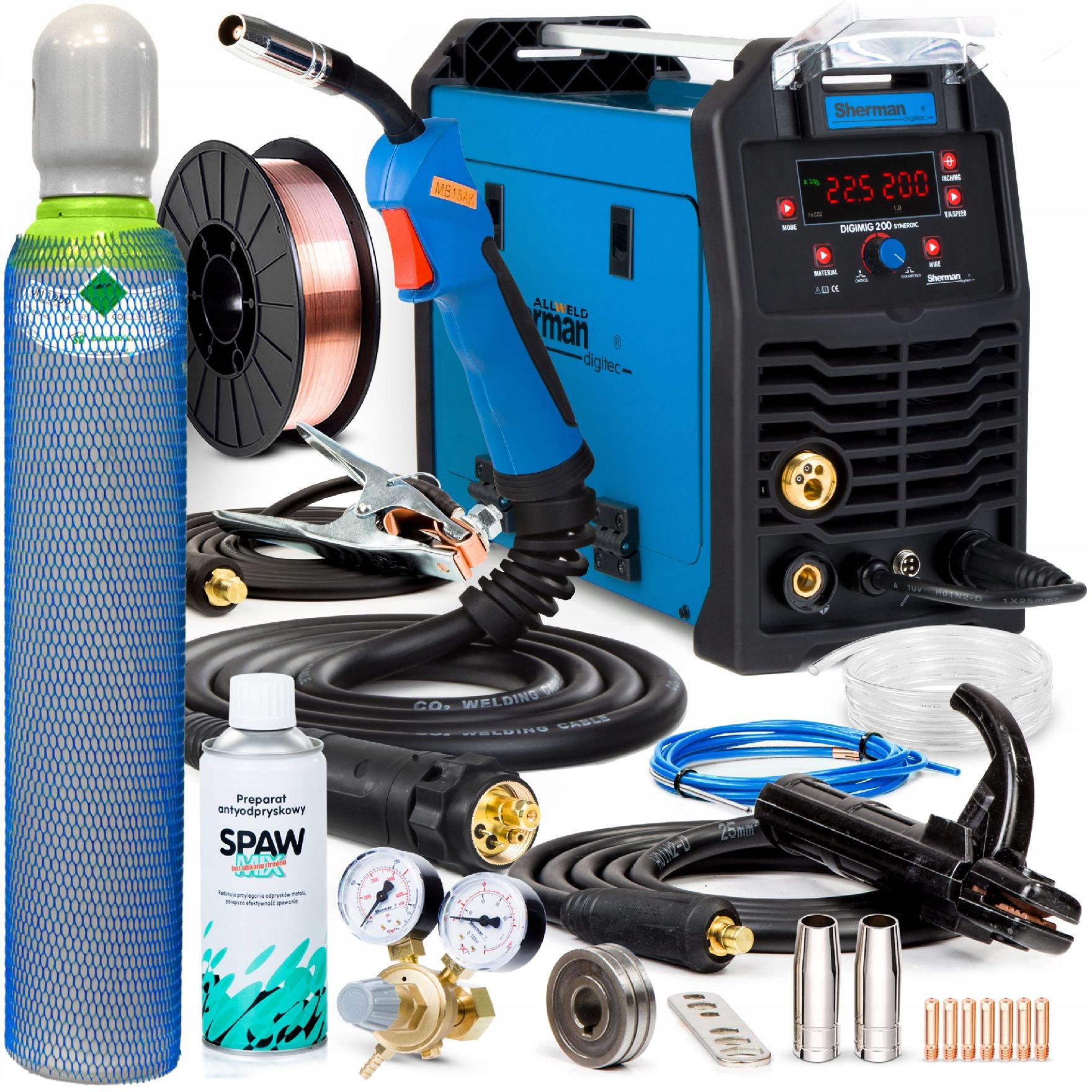 Invertorová Svářečka Sherman Mig 200 Synergie Mag Mma Tig 200A 230V Vrd 3V1