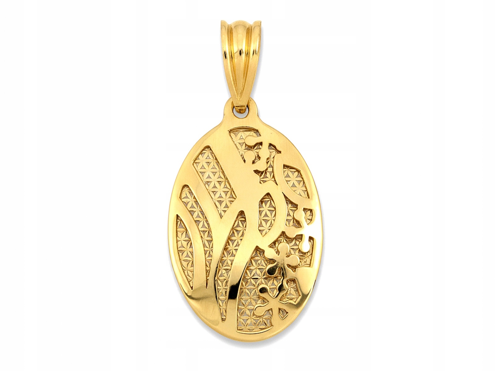 Ažurový ovál 585 Oválný prostorový s květinkami Ovál 1.24 g jako dárek