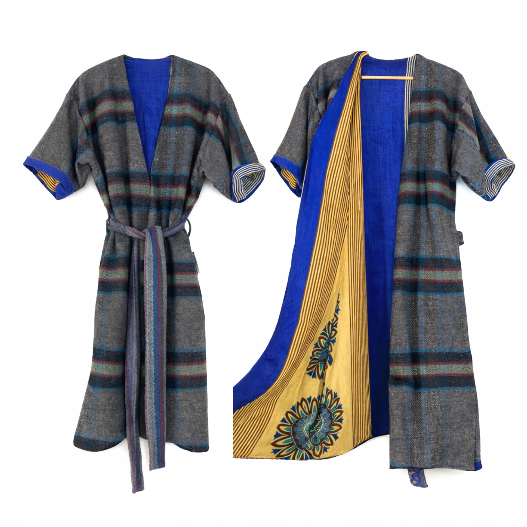 Bloomingville Rieti Kimono Dvoustranné Šedé