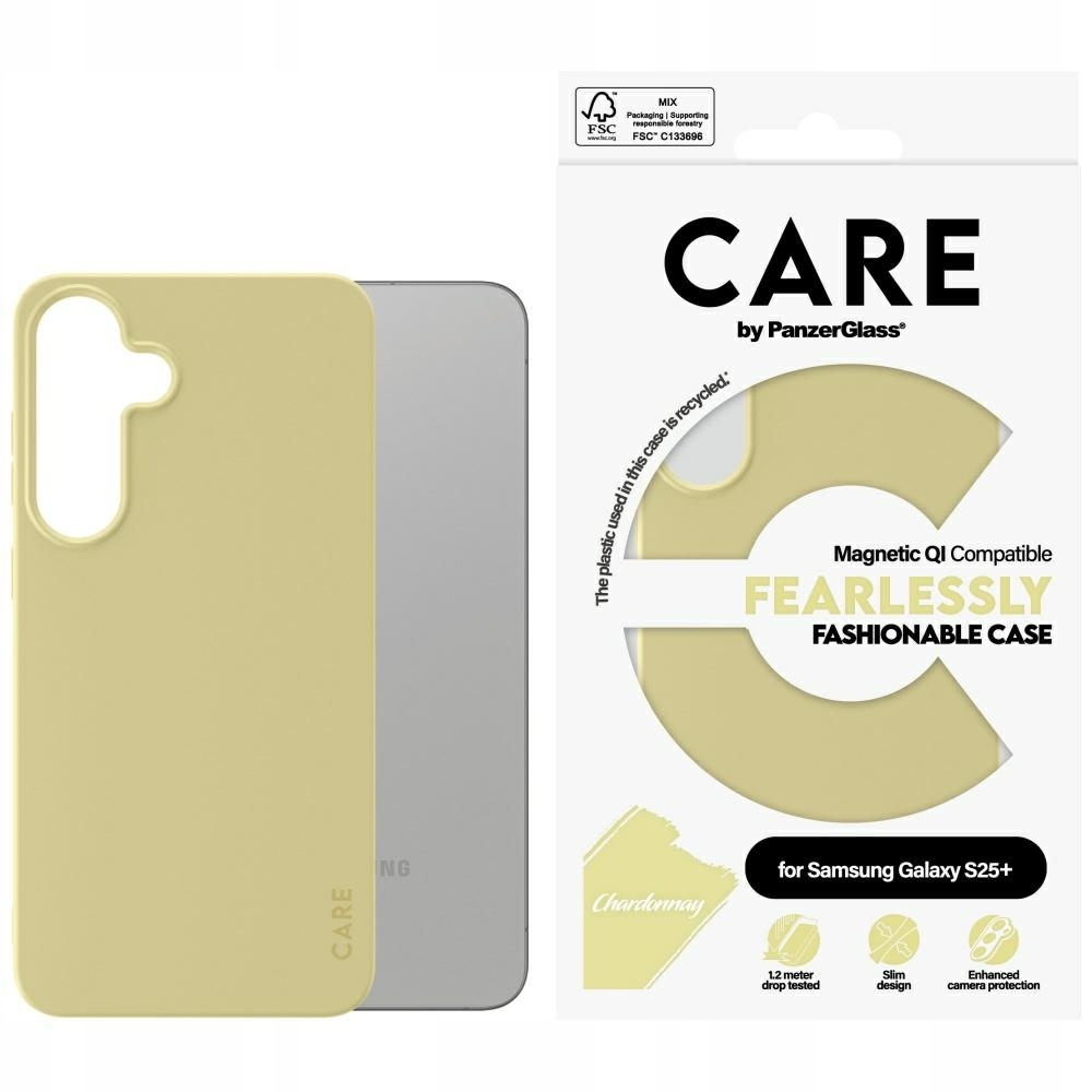 Pouzdro Care by PanzerGlass Fashion Qi pro Samsung Galaxy S25+ chardonnay