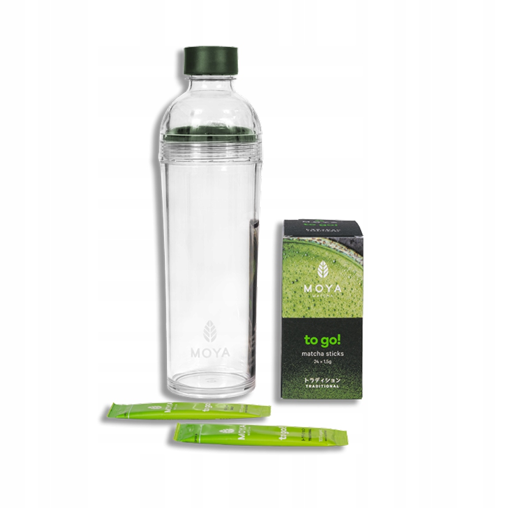 Levně Sada Moya Matcha Tradiční To Go! s šejkrem 24 x 1,5 g